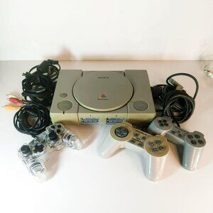 Sony Playstation 1 PS1 Console SCPH-9001 Bundle - 3 Controllers, Cords, Game Wor